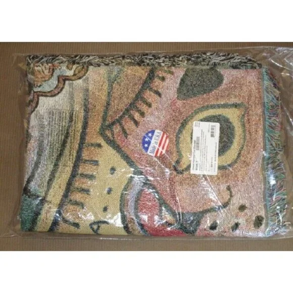 New Great Horned Owl Northwest Heavy Cotton Afghan Throw Blanket Hoot Owls Wings - Picture 2 of 2